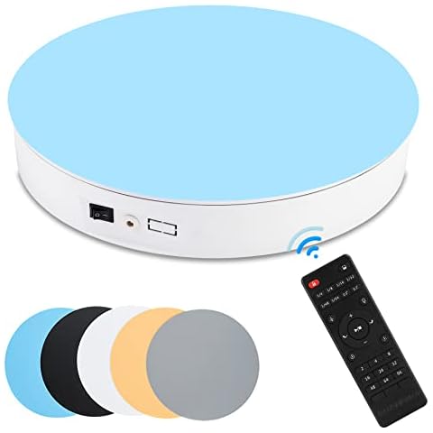 BAOSHISHAN Motorized Rotating Display Stand 13.7inch/110LB, 360 Degree Photography Turntable with Remote Control, Electric Turntable for Products Photo or Short Video, Panoramic Images, 3D Scanning Cover