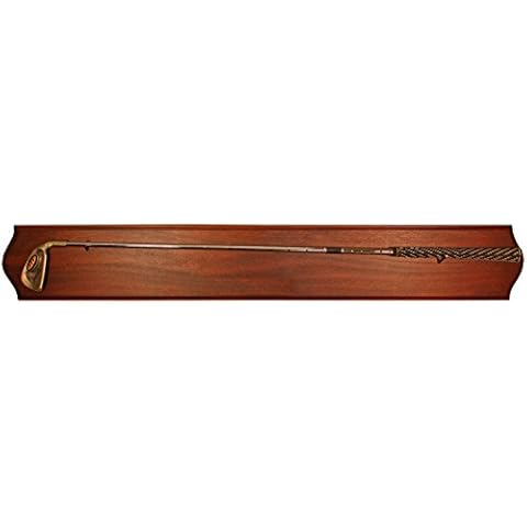 Eureka Golf Products Premium Golf Club Wall Mount | 1 Club Capacity Fits Iron, Putter, or Wood | Perfect Display Rack for Antique or Vintage Golf Clubs | Solid Hardwood Cherry Finish Cover