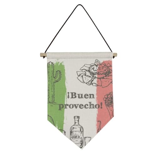 Drapeau de cuisine mexicain cactus rond pour inviter le soleil et la convivialité