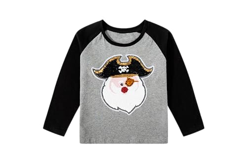 My First Christmas Christmas Shirts for Boys Sequin Santa Pirate Santa Kids T-Shirt Clothing