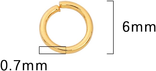 18K Gold Plated Jump Rings Non Tarnish 6mm 400pcs for Jewelry Making Findings - Image 2