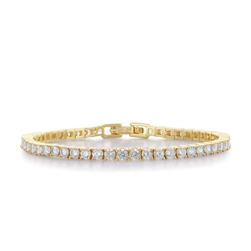 14K Gold Filled Tennis Bracelet for Women-3mm,4mm 5mm CZ Stone Classic Gold Bracelet for Women, Valentines, Mothers, Christmas Jewelry Gift for Women