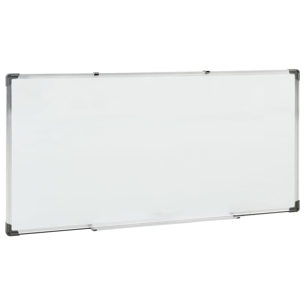 Magnetisches Whiteboard mit Aluminiumrahmen, Rechteckig Display-Board mit 2 D-förmige Hake und Schwamm für Büro Studie, Weiß 110 x 60 cm Stahl