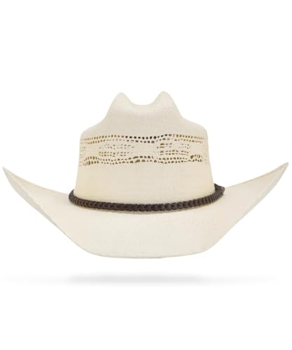 Image of Straw Cowboy Hat, Cattleman Crease 4.1 inch Wide Brim Western