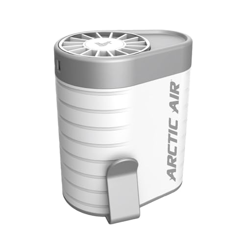Arctic Air Breeze Jet Wearable Air Cooler, 3-Speed Portable Rechargeable Fan, Long-lasting, Lightweight Clip-On Neck & Waist Fan for Travel, Outdoors, Camping, or Indoor Use