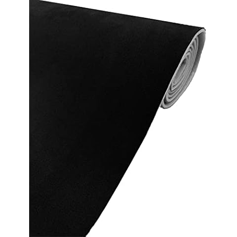 Teemall Black Suede Headliner Fabric with Foam Backing Automotive Roof Upholstery Headliner Fabric Craft Foam Backing for Car Replacement/Repair (60"×96") Cover