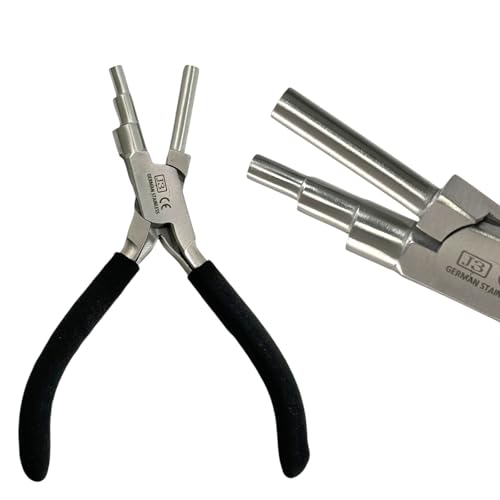 Bail Making Pliers for Making Constant Small Loops 5mm 7mm and 10mm, PVC Non-Slip Grip, Wire Wrapper Jewelry Making Pliers | German Stainless Steel