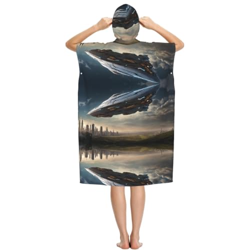Poncho microfibre à capuche UFO pour se sécher et se changer - 3