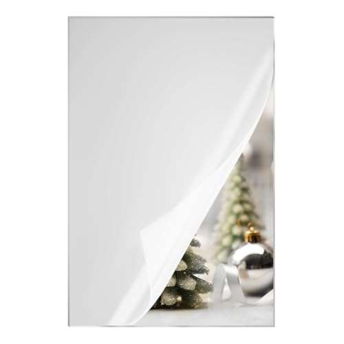 Image of KINLINK 8x12 Plexiglass Sheets 1 /8 inch Thick - 3mm Silver Mirror Cast Acrylic Sheet, Plastic Board Polycarbonate Sheet for DIY Project, Craft, Wall Mirror, Acrylic Sign and Wedding Invitation 1 Pack
