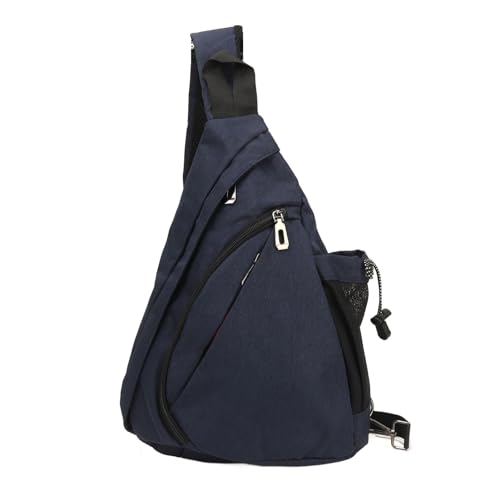 Riñonera para Hombre, Bolsa Multifuncional Compacta, Tela Oxford Gris Ajustable - Ligera, Impermeable, Cómoda para Deportes y Viajes Al Aire (Azul)