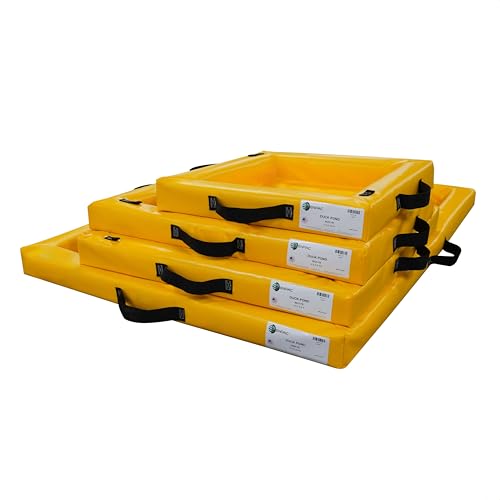ENPAC Duck Pond Mini Berm, 4'x4'x4, Yellow, PVC, 4 in. Sidwalls, Lightweight, Foldable, Durable