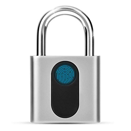 Image of Fingerprint Padlock, Smart Digital Padlock Fingerprint Gym Locker, for School, Travel Suitcase, Backpack, Laptop