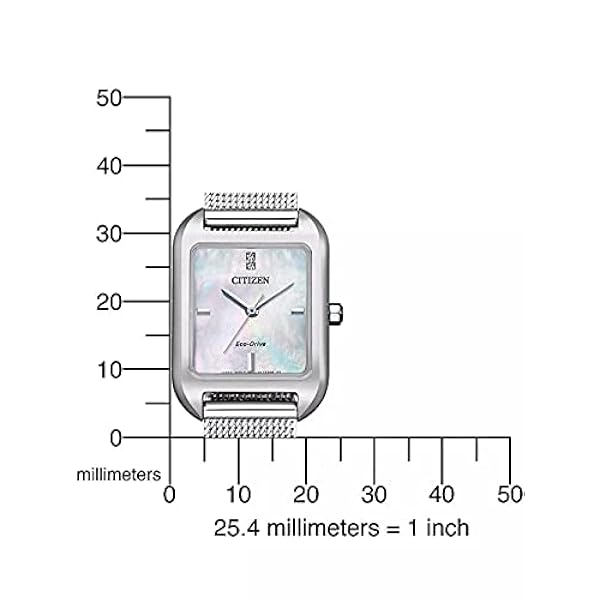 Citizen Dam analog Eco-Drive armbandsur med mesh, rostfritt stål armband, ROSA, Armband