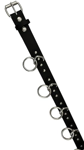 Grade A Bondage Belt Silver Ring Genuine Leather Punk Goth Style4
