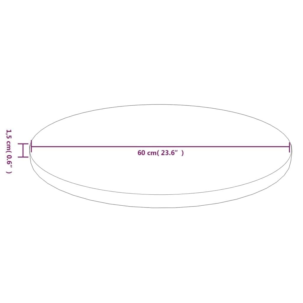 Runde Tischplatte Dunkelbraun Couchtisch Esstisch Holzplatte Massiv Multiplex Platte KüChenarbeitsplatte Holzplatte Rund Tabletop Tischplatte Eiche Ø60x1,5 cm Behandeltes Eichenholz