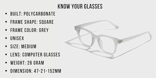 Image of SAM AND MARSHALL VIVID Eyeglass I Square Shape I Computer Glasses I Polycarbonate Frames I Unisex