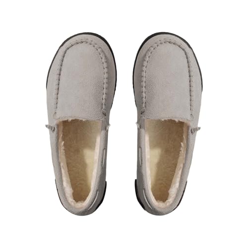 Botas de tobillo para mujer, informales, transpirables, planas, informales, para invierno, acolchadas, cálidas, botas de agua para mujer 2026, gris, 38 EU