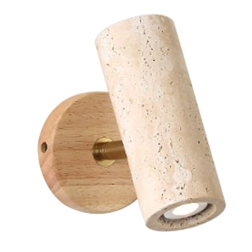 HEBXMF E26 Light Source Yellow Travertine Wall Light, Industrial Style Wall Lamp, Flush Mount Single Head Wall Sconce, Dining Room Living Room Balcony Wall Mounted Lighting Fixtures