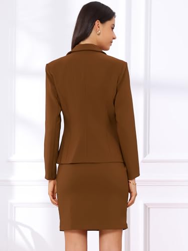 Image of Allegra K Women 2 Piece Skirt Set Suit Business Blazer and Pencil Skirt Office Work Interview Church Outfits