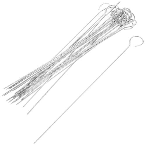Zerodeko Grillspieße Edelstahl 25 Stück Kräftige Fleischspieße Für Geflügel Und Gemüse Wiederverwendbar Hitzebeständig 1,8mm x 20cm Camping Und Grillzubehör