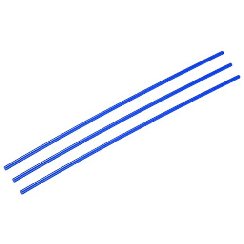 Rebower Plastic Round Rod POM Polyoxymethylene Rods Hard Bar,[for Engineering,Agriculture,Industry,DIY] - 1/4 Inch Dia 16 Inch Length/Blue / 3 Pcs