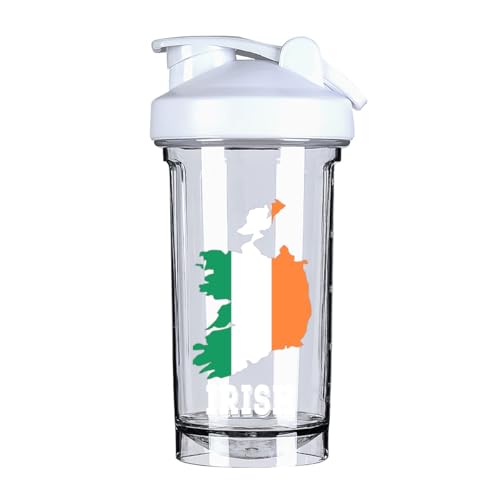 irish map flag 18 Ounce Shaker Cup,Fashion Theme Pattern Shaker Bottle Leak-proof Workout Shake Bottles 500ML/18 oz Perfect for Pre Workout-3-1