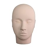 BEYELIAN Rubber Practice training Head Cosmetology Mannequin Head Flat Mannequin Doll Face for training Eyelash Extensions Face Painting Makeup Massage Practice