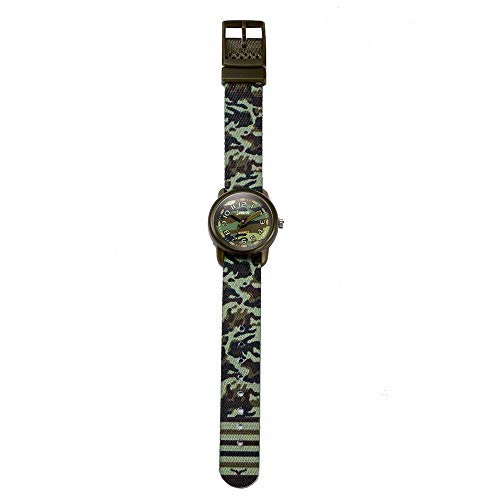 Boy's Kids Children Watch,3D Cute Cartoon Breathable Fabric Band Japanese-Quartz Wristwatches Time Teacher Gifts Watches for Kids Boys Toddlers (Camo Green)4