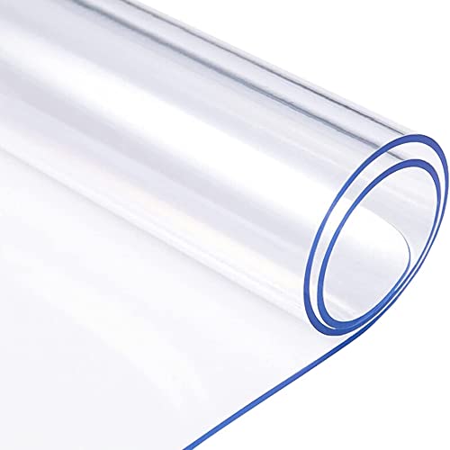 Beauenty Clear Table Protector 1.5mm Thick Rectangular Clear Desk Pad Mat Plastic Table Cover PVC Clear Desk Cover Protector Non-Slip Desk Pad Table Protector For Dining Room Table Office(80x140CM)