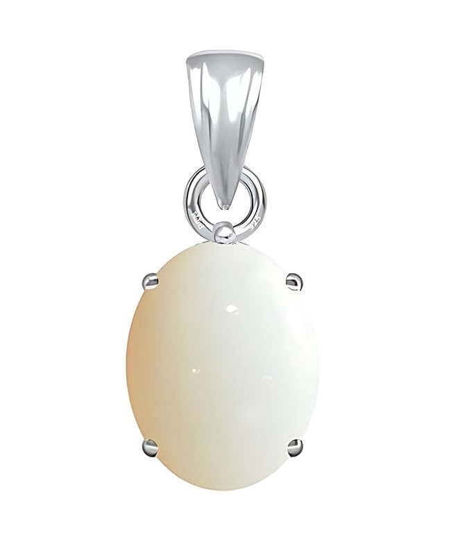 Sterling Silver Opal 3.25 Ratti to 10.25 Ratti or 3 Carat to 9.5 Carat Natural Certified Astrological Gemstone 925 bis Hallmark pendant for Men & Women -vslp2-image-44
