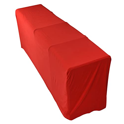 Nappe extensible rouge lavable en spandex pour table de mariage - 4