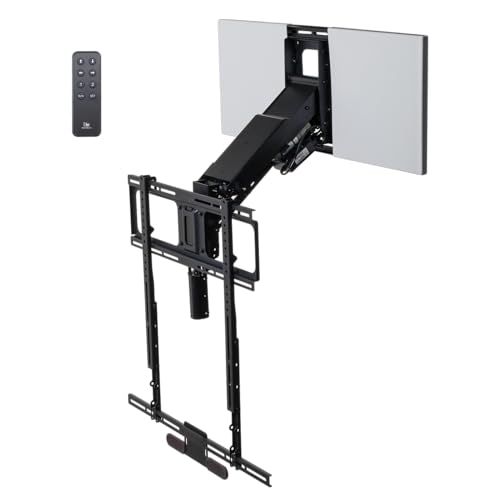 MantelMount MM815 Motorized Remote Control Pull Down TV Mount with Automated Swivel | Above Fireplace Mount for TVs 45'-90' Up to 115 lbs | RF Remote Control & Favorite Memory Positions