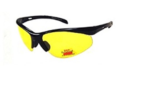 Polarized Night Vision Driving Sunglasses Aviator Sport Wrap Motorcycle Yellow Lenses Glasses