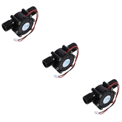 Gatuida 3 Piezas microgenerador hidroeléctrico generador de turbina de agua solar portátil fuerza generador de 12v minigenerador hidrogenerador pequeño generador el plastico Black
