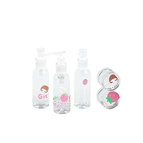 トラベルボトル コスメ用詰替え容器 替えボトル 小分け容器 詰め替えボトル 化粧品小分け容器 漏れ防止 旅行用 出張用 収納ポーチ付 5本セット ピンク