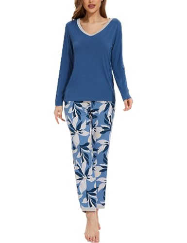 Image of GYS Women's Bamboo Viscose Long Sleeve Pajamas Set