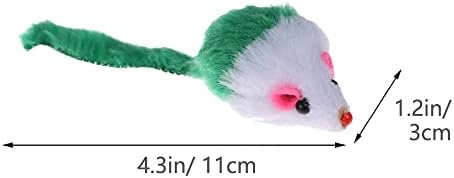 FadyDail Cat Mouse Toys for Indoor Cats 12PCS, 5 Color Variety Interactive Cat Toy Mice Cat Toy Mouse for Cats, Fur Mouse Kitten Toy Mice Cat Feather Toys with Rattle Sounds (Mixed Color)