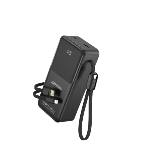 HENGKU Power Bank 30000mAh Portable Built-in Cable 22.5w Fast Charge (Option 2)