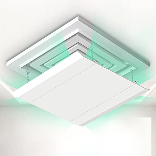 30/45/60Cm 高さ角度調整可能な正方形エアコンディフレクターは冷暖房空気の循環に役立ち、取り付けが簡単、商業オフィスの公共エリア用/ホワイト/60 * 60Cm