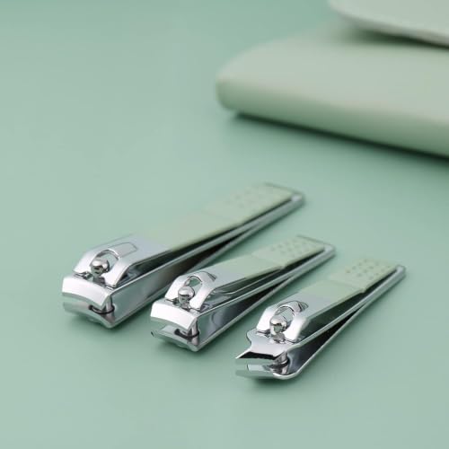 Image of Premium Nail Clipper Kit - Stainless Steel Manicure & Pedicure Set - Nail Care Tools for Hand & Feet - Includes Clippers, Cuticle Trimmers, File, Tweezers for Facial, Hand & Foot Care