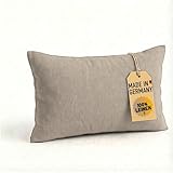 chambry Premium Kissenbezug - 100% gewaschenes Leinen, handgefertigt in Deutschland - atmungsaktiv klimaneutral bügelfrei und pflegeleicht - 40 x 60 cm Natur