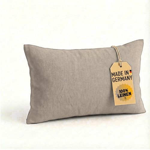 chambry Premium Kissenbezug aus 100 Prozent gewaschenem Leinen in 40 x 60 cm