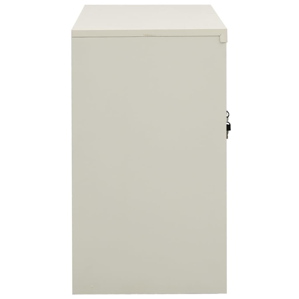 Büroschrank Hellgrau 90x40x70 cm aus robustem Stahl, abschließbar, mit gehärtetem Glas, ideal für Akten und Büroorganisation, praktisches Storage Cabinet