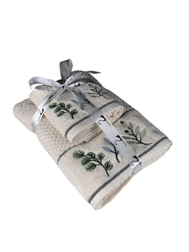 Image of SENSES By Riba Cotton Towel Set 550 GSM - Design 2, 2 Pcs| 1 Bath + 1 Hand Towels Combo | Super Soft, Absorbent, Lightweight, Antimicrobial, Low Linting