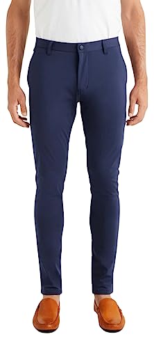 Rhone Commuter Skinny Men's Pants, Ultra Slim-Fit Mens Dress Pants, All-Day Comfort, Stretch Fabric, Work Pants for Men, Slim-Straight Leg Mens Slacks, Wrinkle Resistant Navy W31-33L