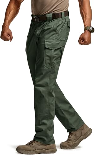 Image of CQR Men's Flex Ripstop Tactical Pants, Water Resistant Stretch Cargo Pants, Lightweight EDC Hiking Work Pants