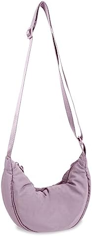 Nylon Crescent Crossbody Bag for Women Purses Trendy Men,Small Travel Sling Bag Hobo