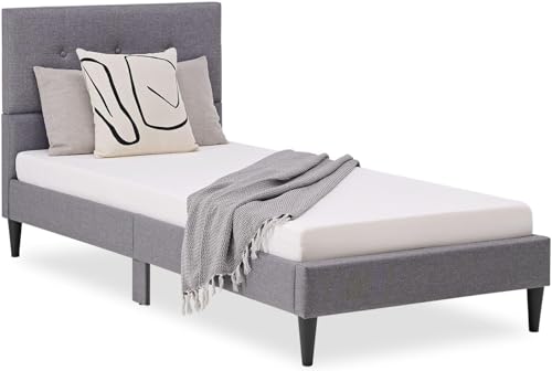 Homestyle4u Polsterbett 90x200 cm Grau Einzelbett mit Lattenrost und Stauraum Bett Bettgestell 90 x 200 cm