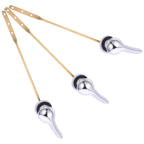 Happyyami 3個 銅製フロントマウントトイレレバーハンドル 耐久性ある便器洗浄用交換レバー タンク修理部品 バスルーム用簡単取付け設計