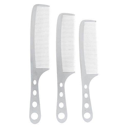 3pcs Comb Hairdressing Combs, Anti?Static Titanium Steel Barber Comb Detangling Pocket Portable Barber Shop Combs Hair Styling Tool